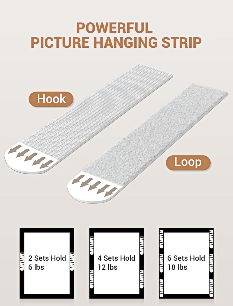 [Australia - AusPower] - Heavy Duty Large Picture Hanging Strips, 20-Pairs (40 Packs) Adhesive Picture Hangers, No Damage Wall Hanger Without Nail, Poster Hanger Strips, Picture Hanging Hooks for Wall Decoration 40 Packs 