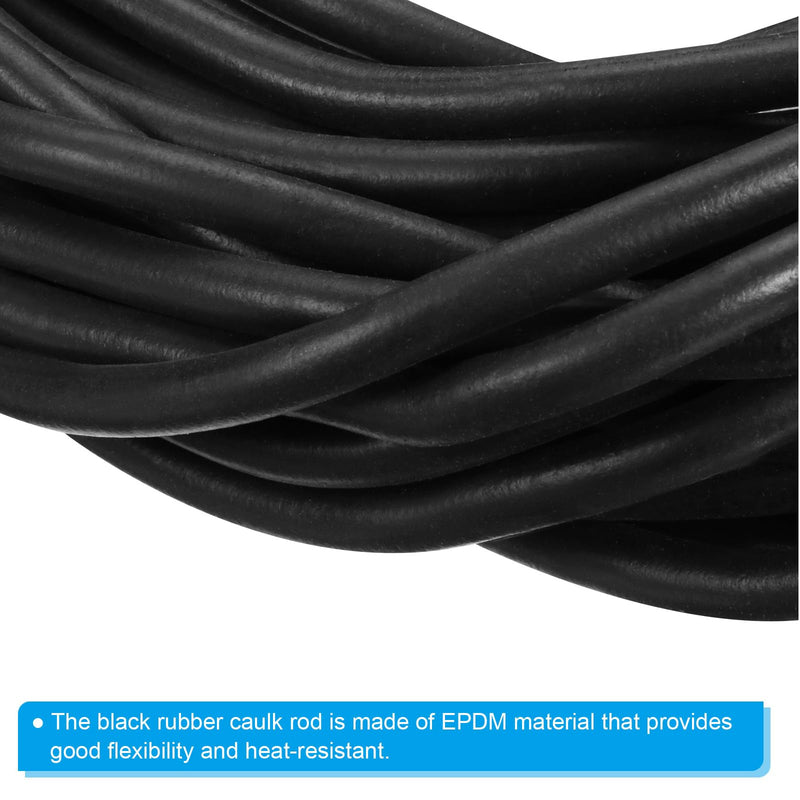 [Australia - AusPower] - PATIKIL 5/16 Inch x 65.6 Feet Backer Rod, Foam Rope Caulk Crack Joint Filler Roll Seal Weather Strip for Home Construction, Black 
