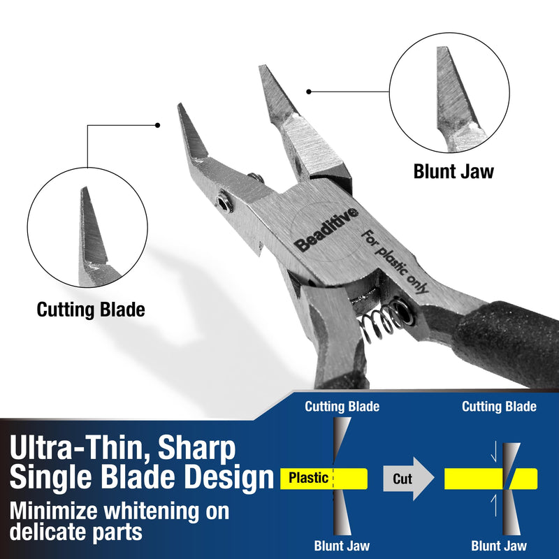 [Australia - AusPower] - Beaditive Single Blade Nipper for Plastic Model - Plastic Sprue Cutter - Gunpla, Gundam Model, Scale Model Building (Angled) Angled 