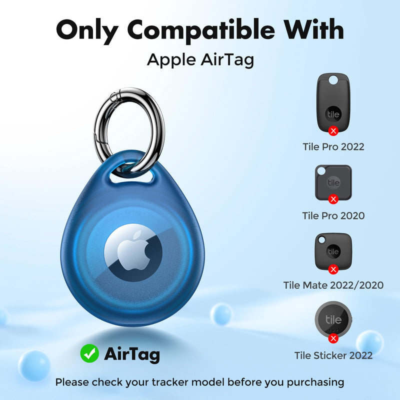 [Australia - AusPower] - UNBREAKcable AirTag Holder, [4-Pack] IPX8 Waterproof AirTag Keyring Cover Case for Apple AirTag, Full-Body Covered AirTag Holder for Pet Collar, Keys, Bags 
