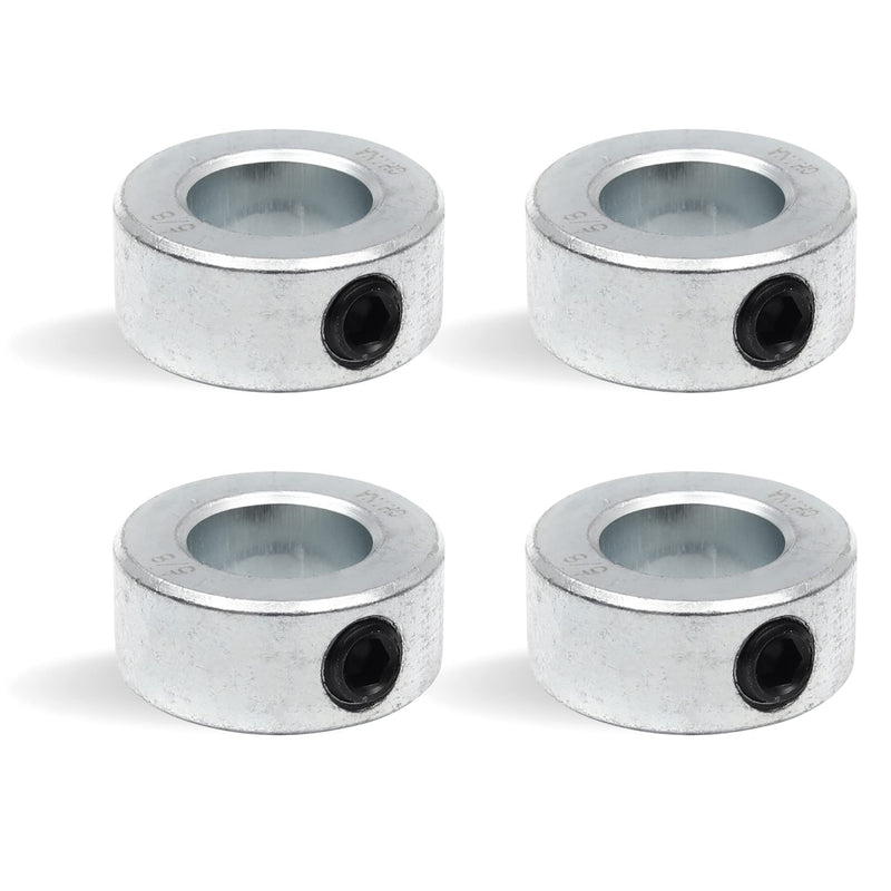 [Australia - AusPower] - (4-Pack) 5/8” Bore Solid Steel Shaft Collars with Zinc Plated Coating - Durable Shaft Collars Suitable for Machinery and Industrial Use 4 5/8" 