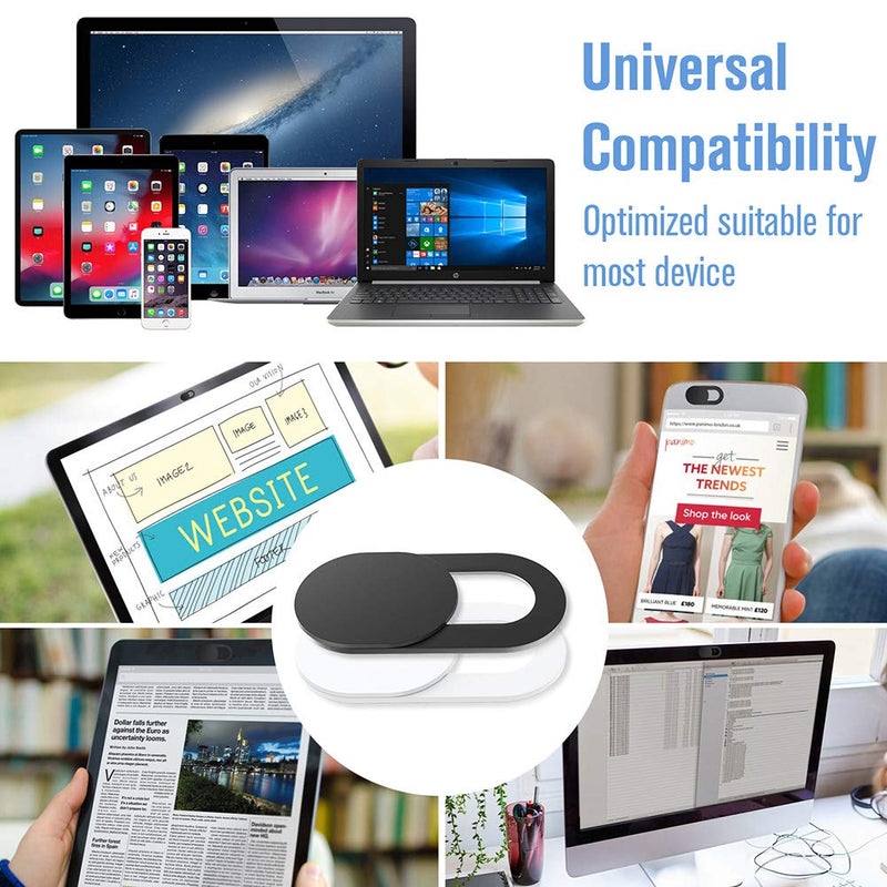 [Australia - AusPower] - Webcam Cover Slide,[6 Pack] Ultra-Thin Laptop Web Camera Cover Compatible with MacBook,Laptop,PC,Computer,iMac,iPad, iPhone Cell Phone etc. 0.022in Thick Web Blocker Protect Your Privacy and Security 3Pack White 3Pack Black 