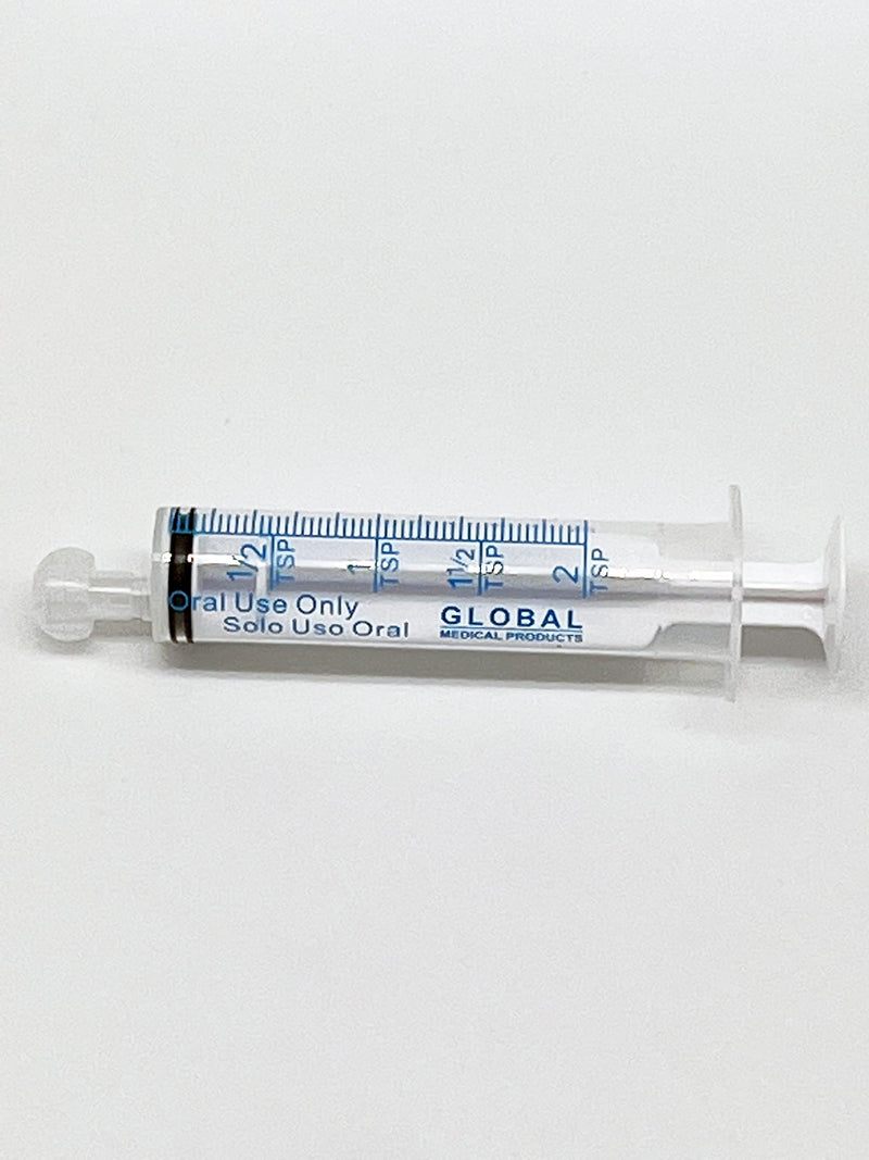 [Australia - AusPower] - 10ML UltraFlo Oral Syringe with Cap - Eccentric Tip - 2 Teaspoon - 10cc O-Ring Plunger Rod - QTY 10 