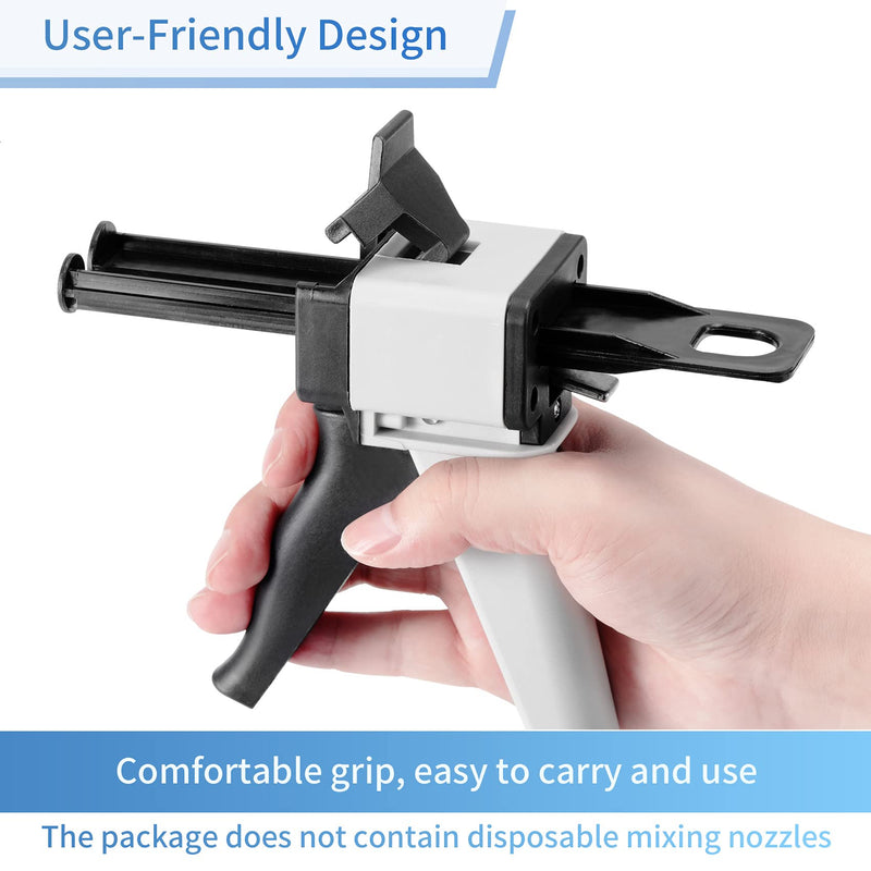 [Australia - AusPower] - Annhua Dispenser Gun Kit 50ml Dental Impression Material Dispensing Guns, Solid Epoxy Gun 1:1/2:1 for Dispense Dental Resin Materials, Adhesive and Glue 