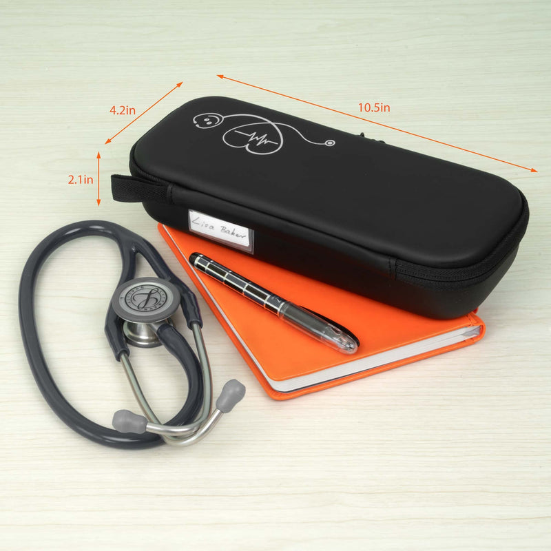 [Australia - AusPower] - ButterFox Premium Stethoscope Case with Divider and ID Slot for 3M Littmann Classic III, Cardiology IV Diagnostic and More Stethoscopes with Pocket for Nurse Accessories (Black) Black 