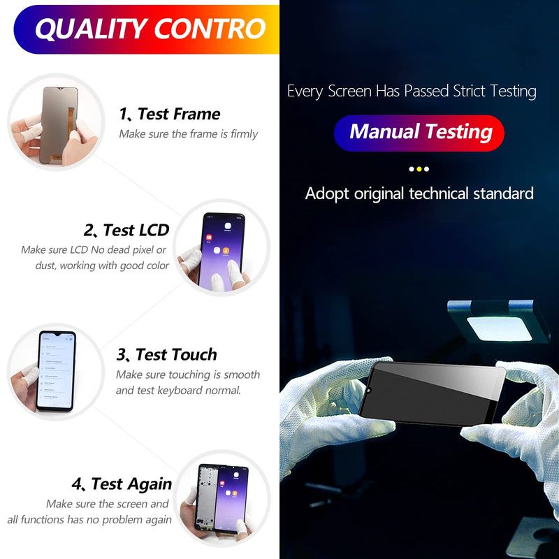 YWLRONG for Zebra TC21 Screen Replacement for Zebra TC21 TC210K TC26 Display Touch Screen Digitizer for Handheld Barcode Scanner Assembly Replacement with Tools（with Camera Cutout ）
