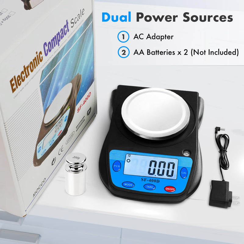 600g x 0.01g Science Digital Scale Lab Balance Gram Scale 6 Units Accuracy Electronic Laboratory Scale Chemistry, Jewelry, Carats, Ounces, Grams, Calibration Weight and Adapter Included