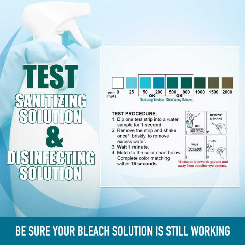 [Australia - AusPower] - Industrial Test Systems WaterWorks 480124 Free Chlorine Test Strip, Ultra High II Range, 61 Seconds Test Time, 0-2000ppm Range (Bottle of 50) Test Strip, 480124 