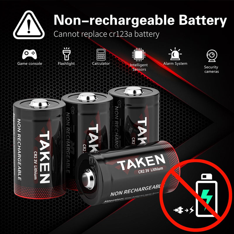 [Australia - AusPower] - CR2 Lithium Battery 8Pack, 850mAh Non-Rechargeable CR2 for Golf Rangefinder, Alarm Systems, Motion Sensor, Smoke Detector, Flashlight, Camera【10-Year Shelf Life】 