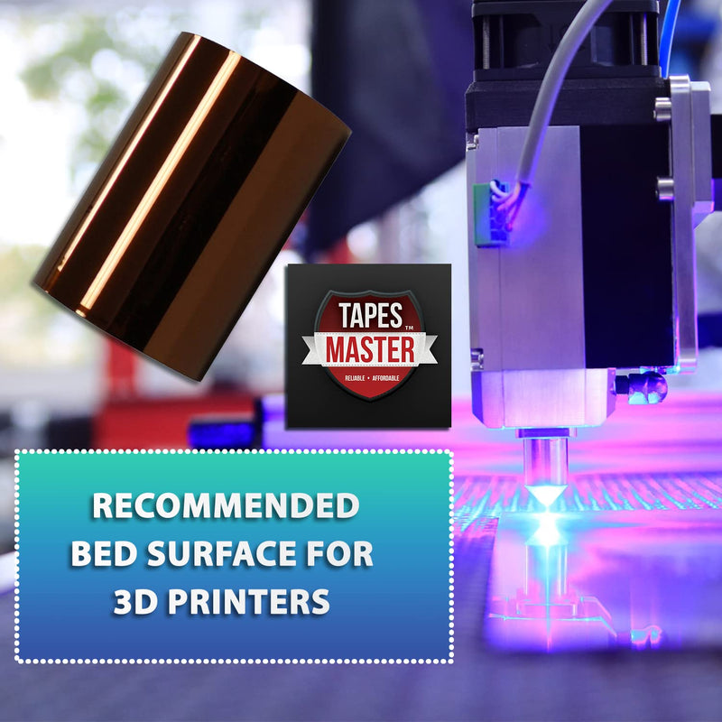 [Australia - AusPower] - Tapes Master 5" x 36 Yds 1 Mil Polyimide High Temperature Heat Resistant Heat Transfer Thermal Electrical Insulation 3D Printer Surface Tape with Silicone Adhesive 3” Core, No Residue 