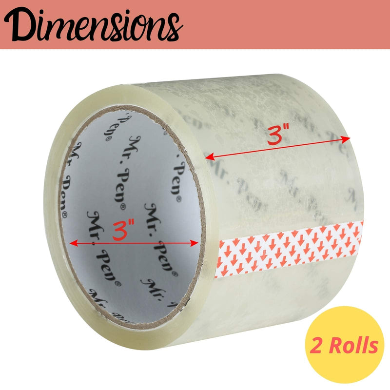 [Australia - AusPower] - Mr. Pen- 3 inch Packing Tape, 2 Pack, Wide Tape, 45 Yards, 1.9mil, No Smell, 3 inch Tape, Shipping Tape, Packaging Tape, Packing Tape Rolls, Clear Packing Tape, Moving Tape, Packing Tape Refill 