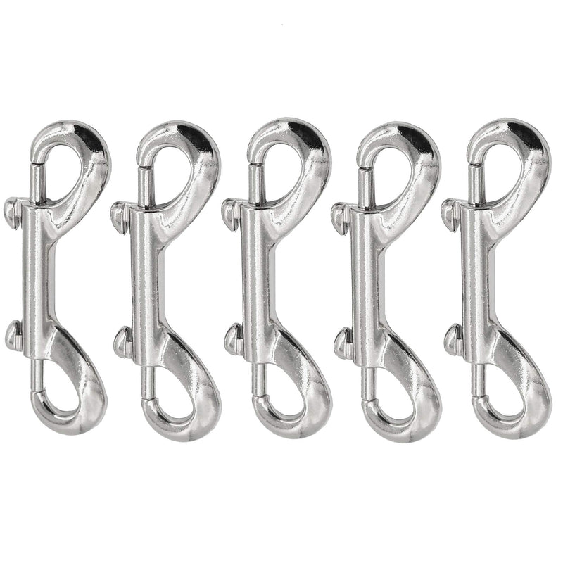 5 pcs Silver Strong Double Ended Bolt Snaps Hook Zinc Alloy Fastener Clips 3-1/2 inch Long