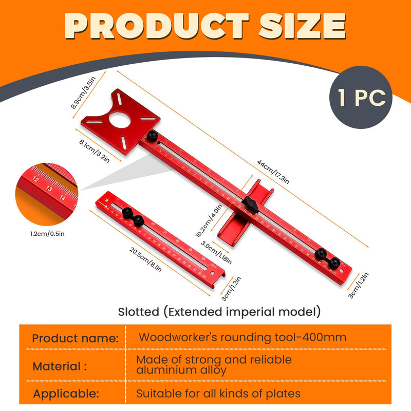 [Australia - AusPower] - Thatyro Multifunctional 4 in 1 Milling Groove Holder, Aluminum Alloy Adjustable Milling Tool Circle Jig Cutting Guide for Woodworking (Extension) Extender 