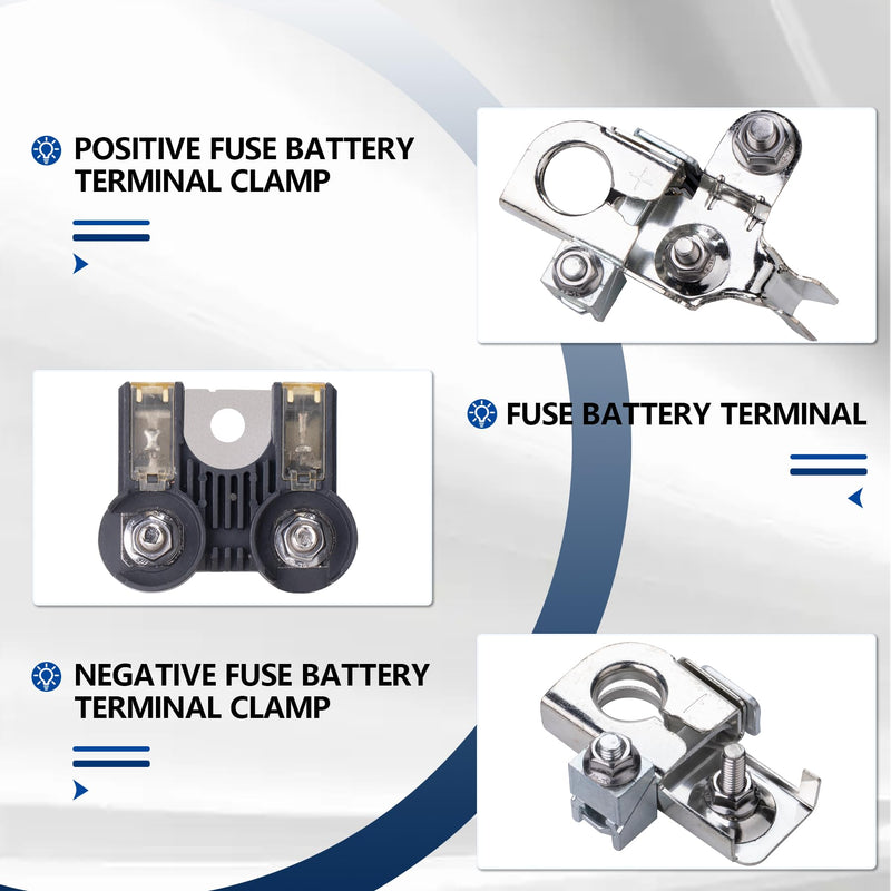 JINGKE AL3Z-14526-AA BT4Z-14450-AA BT4Z-14450-BA Battery Fuse & Positive/Negative Terminal Clamps Compatible with Ford F-150 2011-2014