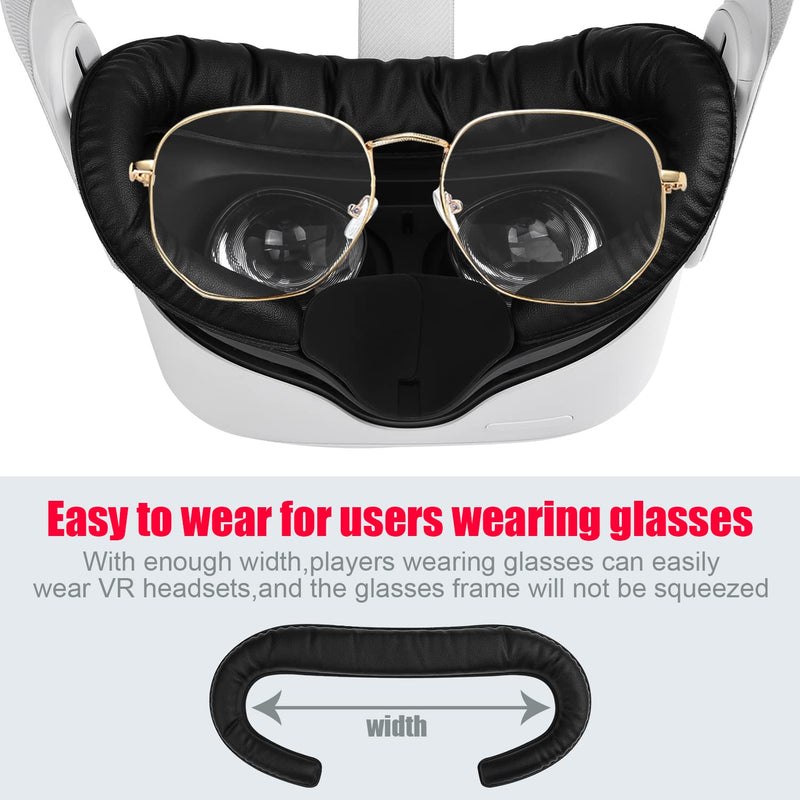 [Australia - AusPower] - VR Facial Interface and Foam Replacement Set for Oculus Meta Quest 2 | Removable Facial Interface Frame & Foam Face Covers Replacement & Anti-Leakage Nose Pad & Lens Cover Set1 1Pad 