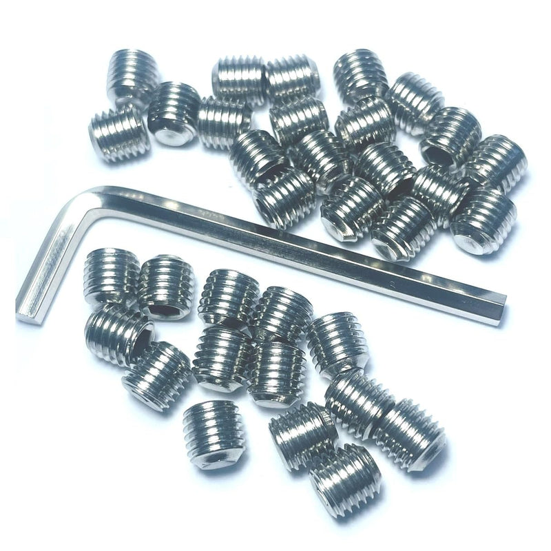 [Australia - AusPower] - 34pcs Set Screws 5/16-24 x 5/16" inch 304 Stainless Steel Allen Head Hex Hexagon Socket Set Screws with Allen Wrench,Set Grub Screws Hex Allen Head Socket Set Screws.(5/16" Length) 