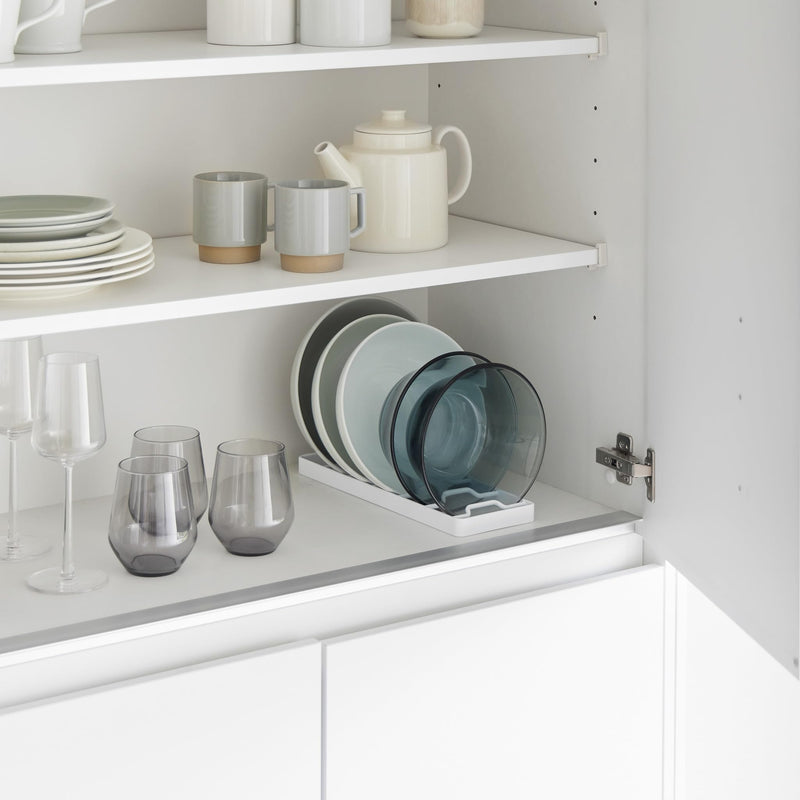 Yamazaki 1373 Tower Bowl Storage L, White, Steel, Minimalist 32 x 11 x 2.5 cm (L x W x H) | Steel, with non-slip silicone feet, organizer for shelves and drawers, 11 x 32 x 2.5 cm, Japanese design