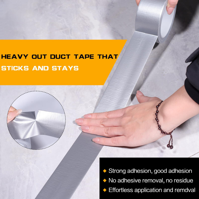 [Australia - AusPower] - Silver Duct Tape Heavy Duty, Waterproof Strong Adhesive Duct Tape for Indoor Outdoor Repairs Packaging Arts Crafts Projects, Tear by Hand 2 Inch x 20 Yards Silver 