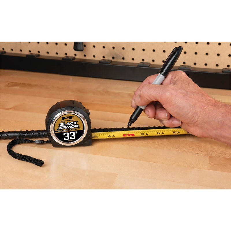[Australia - AusPower] - Performance Tool W5055 Rubber Coated Tape Measure - High Accuracy, Extra-Wide Thumb Release, and Dual-Sided End Hook for Easy Measurements Heavy-Duty 10.1 m 