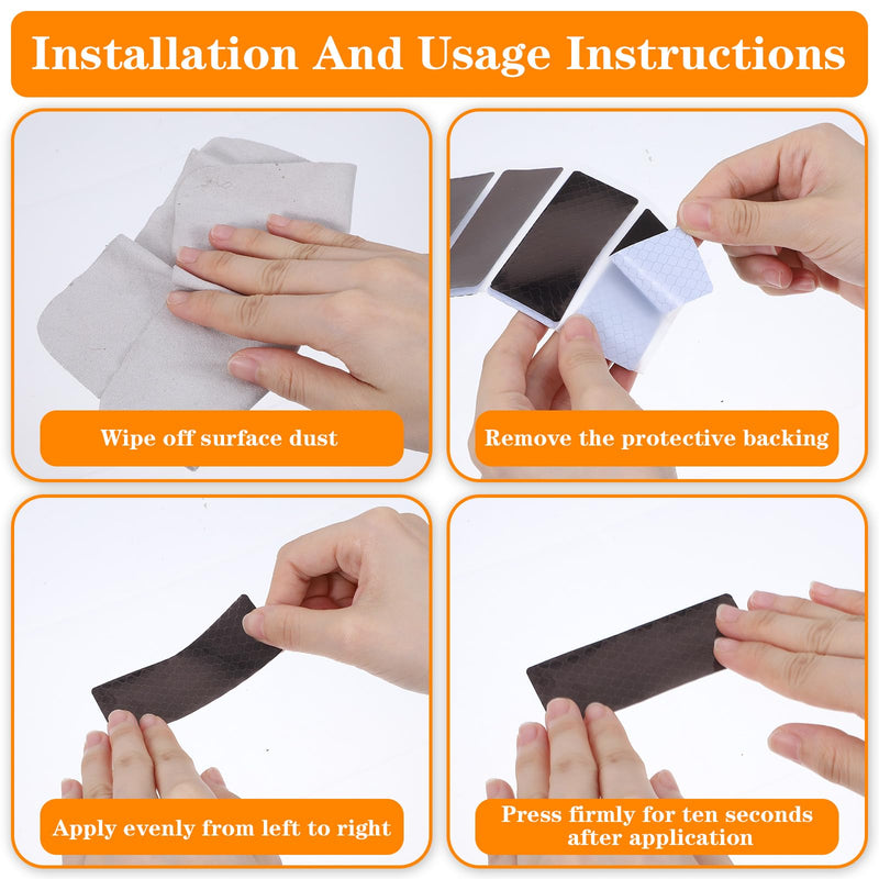 Grevosea 20Pcs Reflective Stickers, Warning Reflective Stickers High Visibility Reflector Tape Waterproof Strips Safety Tape for Cars Bikes Helmets Mailboxes 1.2 x 3.15 Inch Black