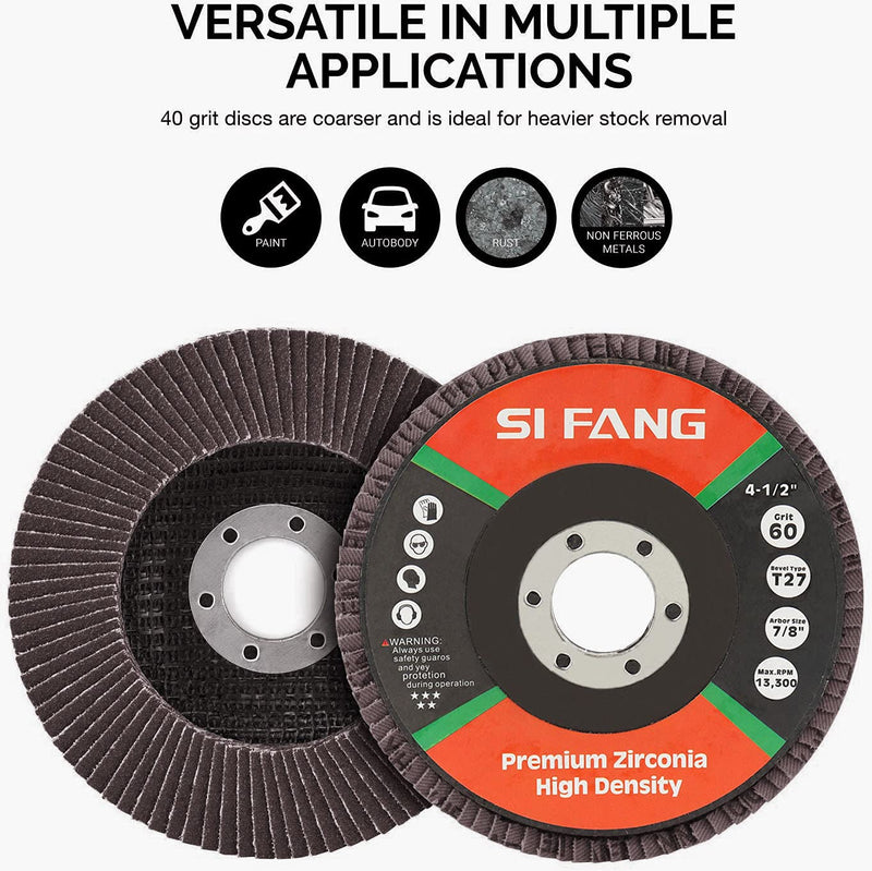 [Australia - AusPower] - 240 Grit Flap Discs 4 1/2 Inch Aluminum Oxide 10 Pack Angle Grinder Attachment Sanding Disc Blending Grinding Finishing 240 Grit 