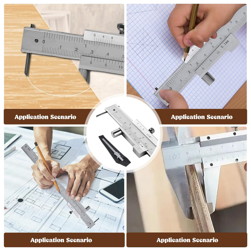 [Australia - AusPower] - TOATELU Precision Vernier Caliper Stainless Steel 0.1 mm Marking Gauge Industrial Grade Parallel Scriber with Locking Screw IP54 Protection Class 