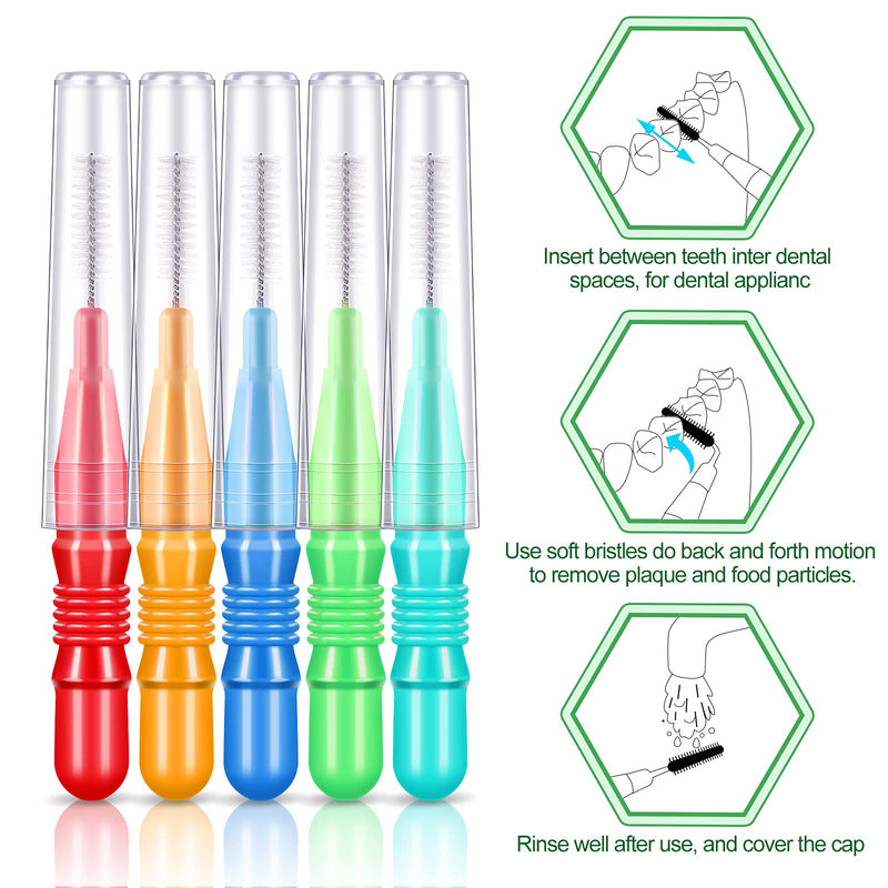 [Australia - AusPower] - 350 Pieces Interdental Brush Tooth Floss Tooth Cleaning Tool Toothpick Dental Tooth Flossing Head Oral Dental Flosser Teeth Soft Dental Picks Refill Dental Flosser Toothpick Cleaners (Mixed Color) Mixed Color 