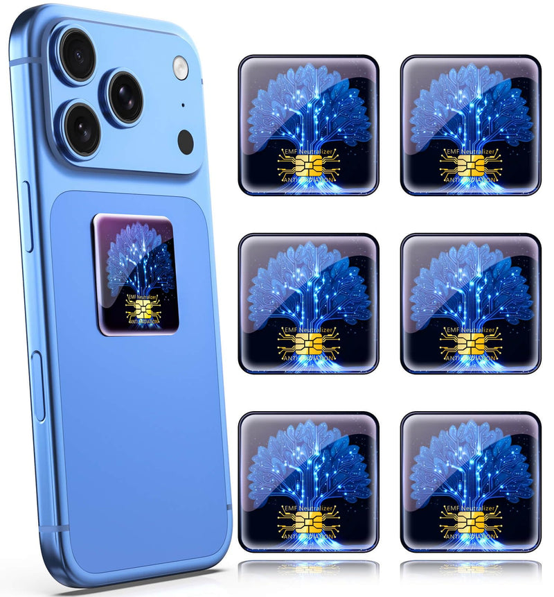[Australia - AusPower] - Cell Phone EMF Protection Neutralizers - for Smart Phones/Tablets/Laptops/Computer/WiFi/Priner/TV 6 Pack Blue-6p 