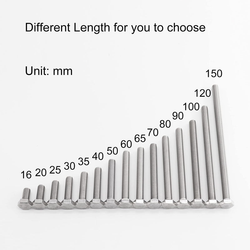 [Australia - AusPower] - M8 Hex Head Bolt Screw, M8-1.25 x 150mm Stainless Steel 18-8 304 A2-70 Fully Threaded Hex Bolts 5pcs M8x150mm 