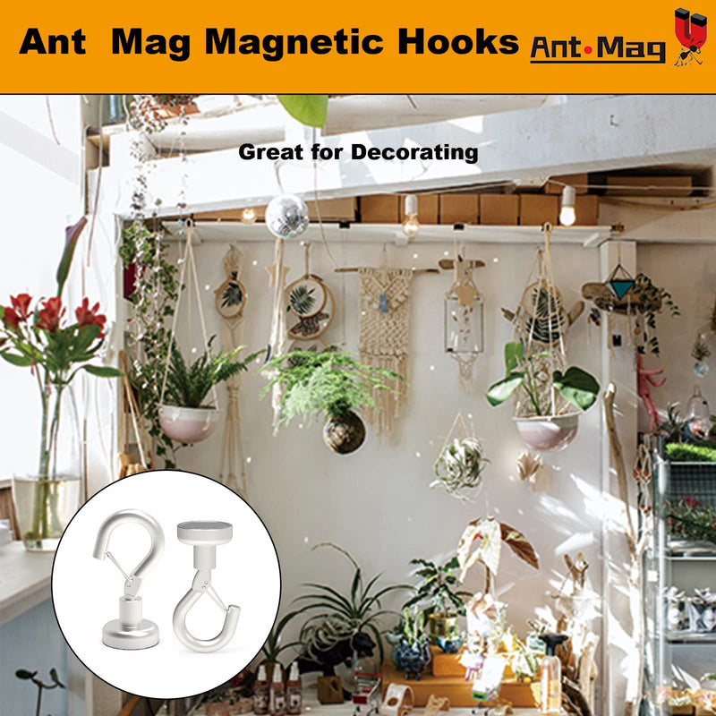 [Australia - AusPower] - Ant Mag Magnetic Hooks Heavy Duty with Snap 22lbs Strong Magnet Hooks Great Hanging for Refrigerator, Cruise Cabin, Grill, Wreath,Kitchen,Office 10 Pack EL16 10 Pack 