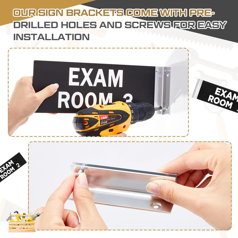 Zonon 4 x 12 Inch Exam Room Sign Numbers 1-3 Double Sided Hallway Signs Identification Number Flags for Exam Rooms Offices Educational Institution Directional Assistance Test Center