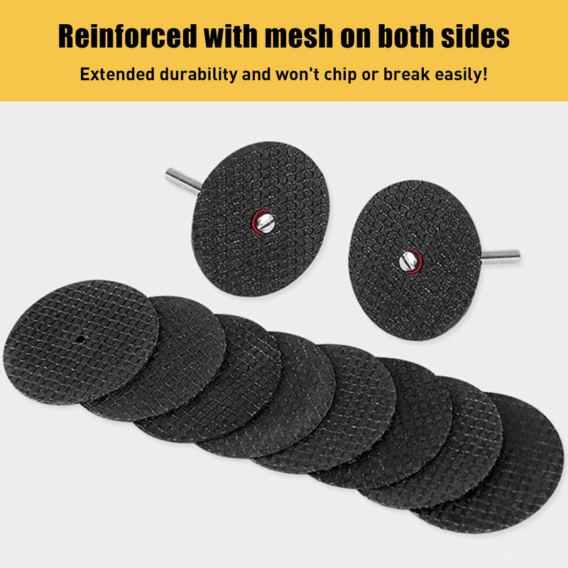 [Australia - AusPower] - Pack of 60 Cutting Discs for Dremel, Mini Metal Cutting Discs, Rotary Tool Accessories, Cutting Wheels with 8 Pieces 3 mm Mandrel 