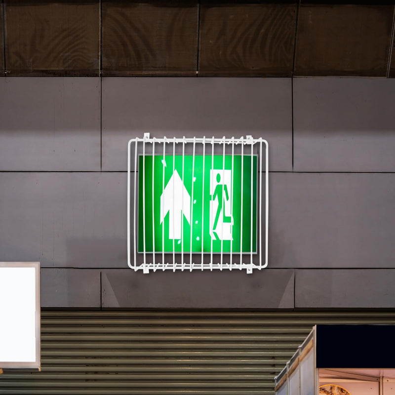 OSALADI Emergency Light Safety Barrier Wire Guard 13X13X3.14In Exit Sign Protective Cover Impact Resistant Animal Intrusion Prevention Indoor Outdoor