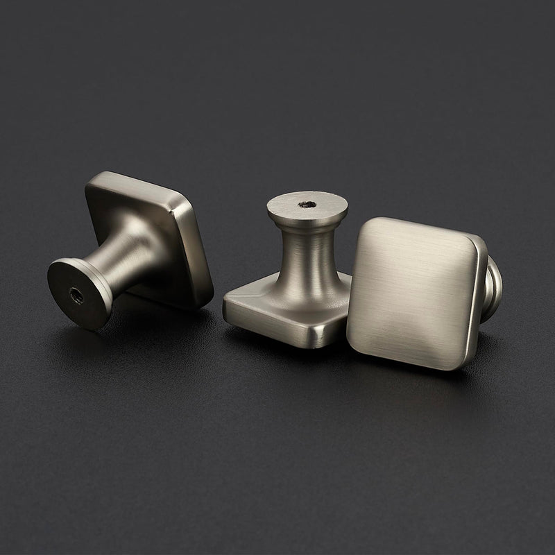 JOY DECOR 15 Pack Brushed Nickel Cabinet Knobs, 1-1/8 Inch Zinc Alloy Single Hole Drawer Pulls for Dressers, Cabinets and Kitchen Hardware