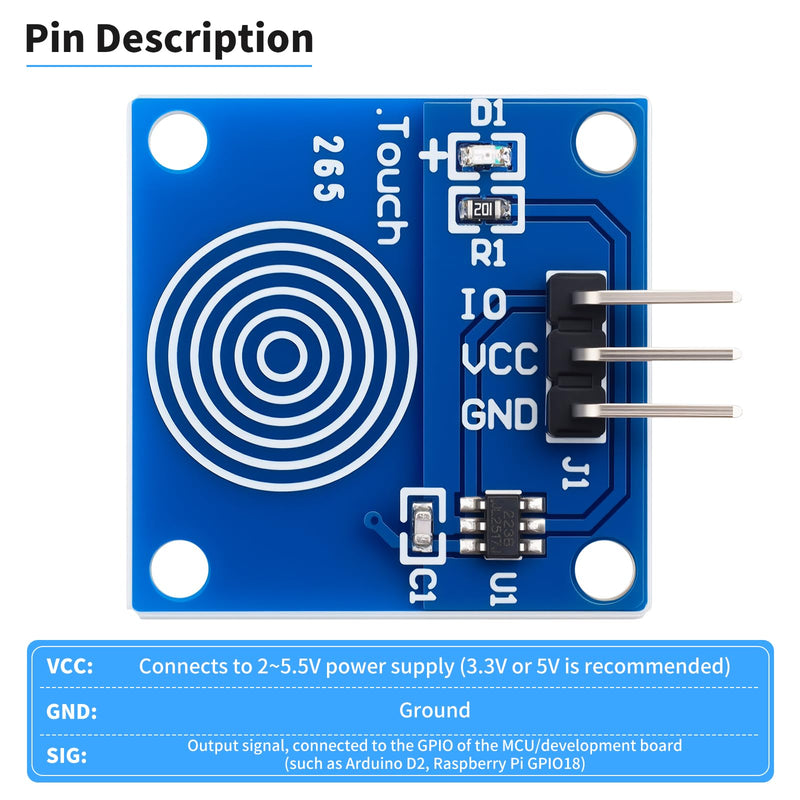 [Australia - AusPower] - 20pcs TTP223B Digital Capacitive Touch Sensor Module Touch Switch DC 2-5.5V for Arduino Raspberry Pi 