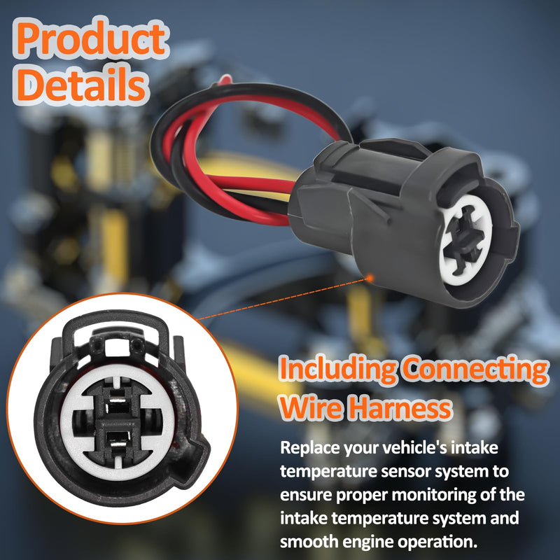 [Australia - AusPower] - Radiator Coolant Fan Switch 37760-P00-003 with Connector Pigtail Harness, Water Temperature Sensor Switch - Compatible with Honda Accord Civic CR-V Odyssey, Acura CL Integra RSX TL 