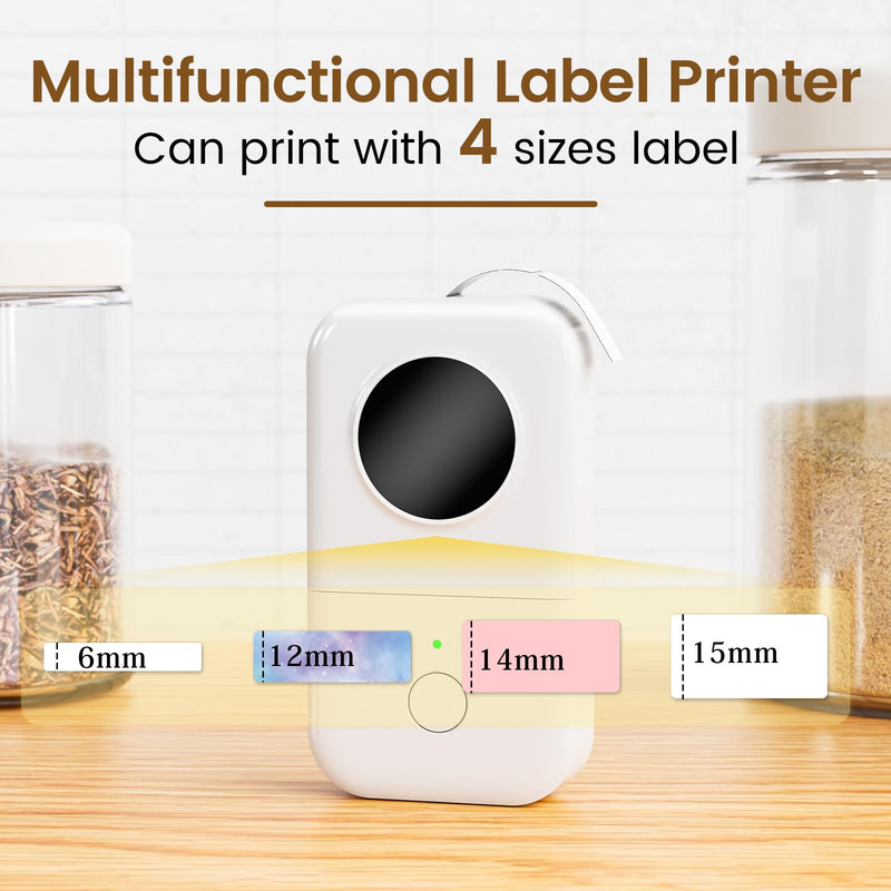 Phomemo Label Maker, D30 Bluetooth Mini Label Maker Machine, Small Portable Thermal Printer Rechargeable for Home School Classroom Teacher Supplies Office Labeler Wide Format Plotter Printers White