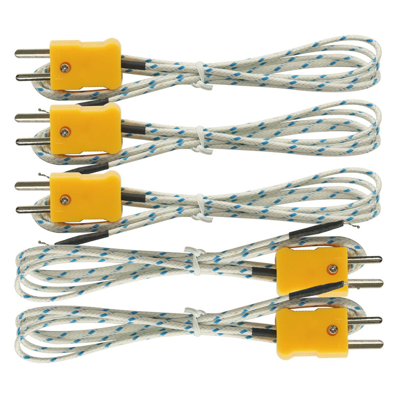 [Australia - AusPower] - 5PCS 1M Wire Measuring Temperature K Type Thermocouple Sensor Digital Probe Tester 