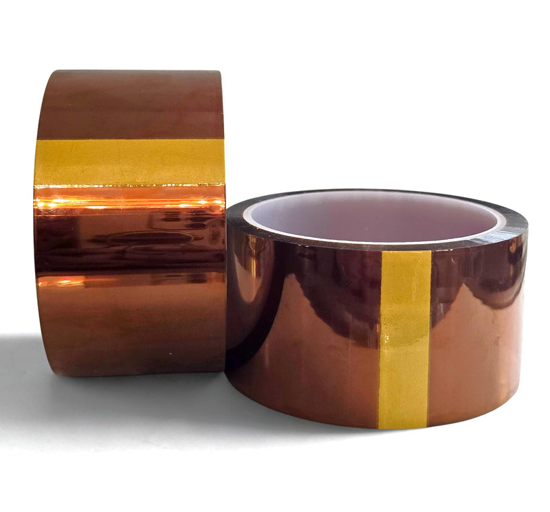 High Temperature Polyimide Kapton Tape – Amber/Brown Heat Resistant Tape for TIG Welding Purge Sealing, Electronics, Soldering & 3D Printing – 33m (108 ft) (50mm x 33m (2-Pack)) 50mm x 33m (2-Pack)