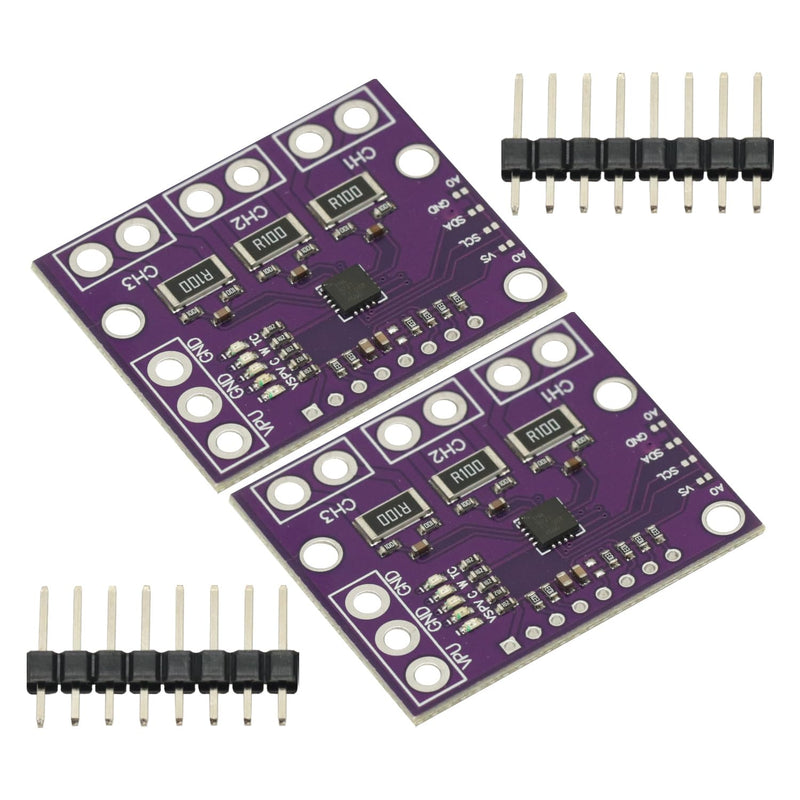 [Australia - AusPower] - 2Pcs I2C SMBUS INA3221 Triple-Channel Shunt Current Power Supply Voltage Monitor Sensor Board Module Replace INA219 with Pins 