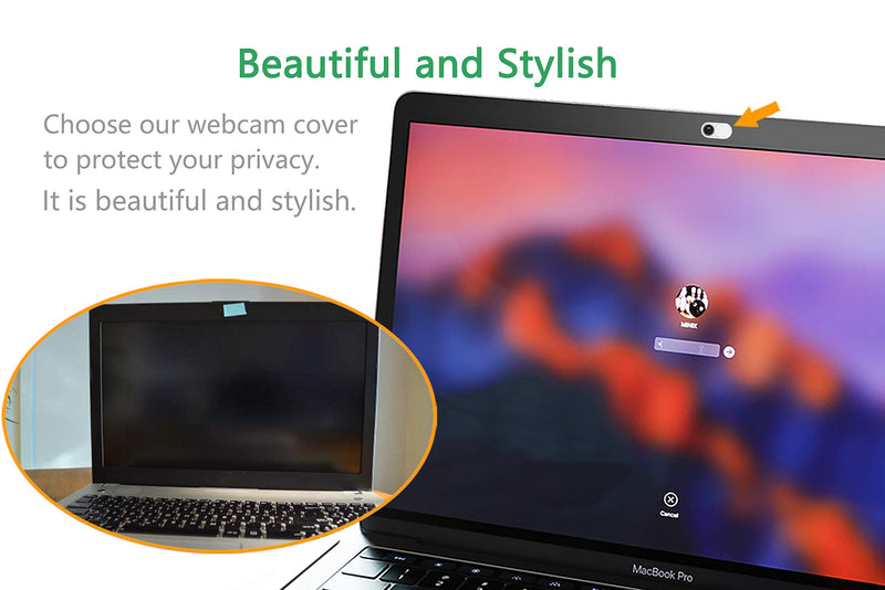 [Australia - AusPower] - Webcam Cover Slide, 0.023 Inch White, Web Camera Cover for MacBook Pro, MacBook air, Laptop, iMac, Desktop, PC, iPad, iPhone 8/7/6 Plus, Privacy Protection, Ultra-Thin[2 Packs] White-2 Pcs 