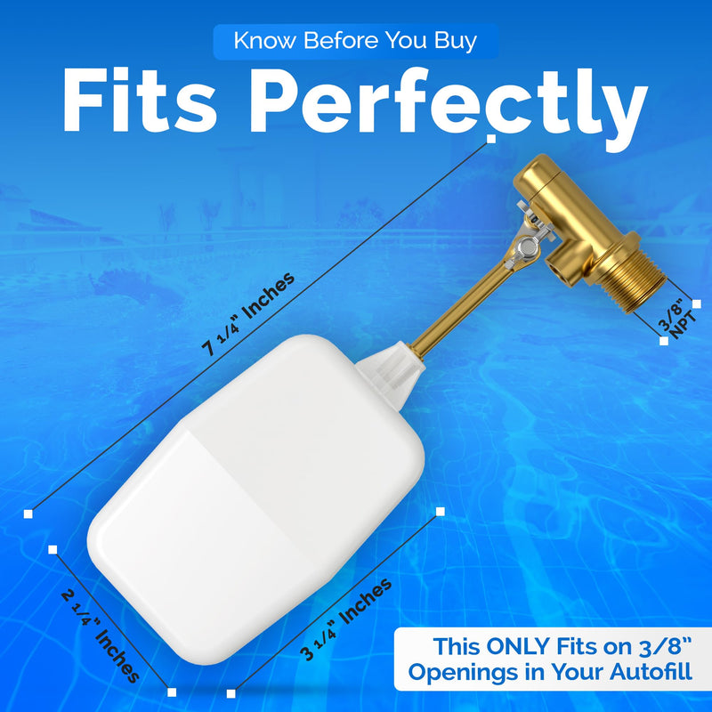 [Australia - AusPower] - 3/8" Water Float Valve – Heavy-Duty 125 PSI Water Level Controller - Easy Wingnut Adjustment Float Valve – Adjustable Flow (2.25 GPM) for In-Ground Pools & Auto-Fill Systems 