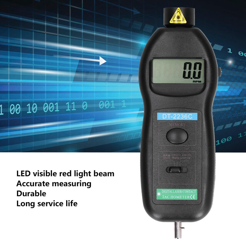 [Australia - AusPower] - DT2236C Digital Photo Tachometer Pocket Rotation Digital Speed Tach Tester for Automobile Maintenance, 0.5-19999rpm, Non 2.5~99999rpm 