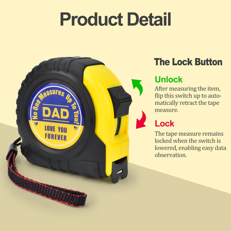 [Australia - AusPower] - Birthday Gifts for dad Stocking Stuffers for Men Ideal Christmas Gifts Cool Gadgets for Husband Grandpa from Daughter Son Tool Woodworker Carpenter Gift, Engraved Tape Measure 25 FT 