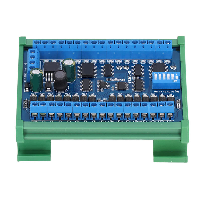 [Australia - AusPower] - 16 Input 16 Output Expansion Board RS485 16 Channel Remote Control Switch Module DC 6.5 to 30V PLC IO Module for Smart Home With shell 