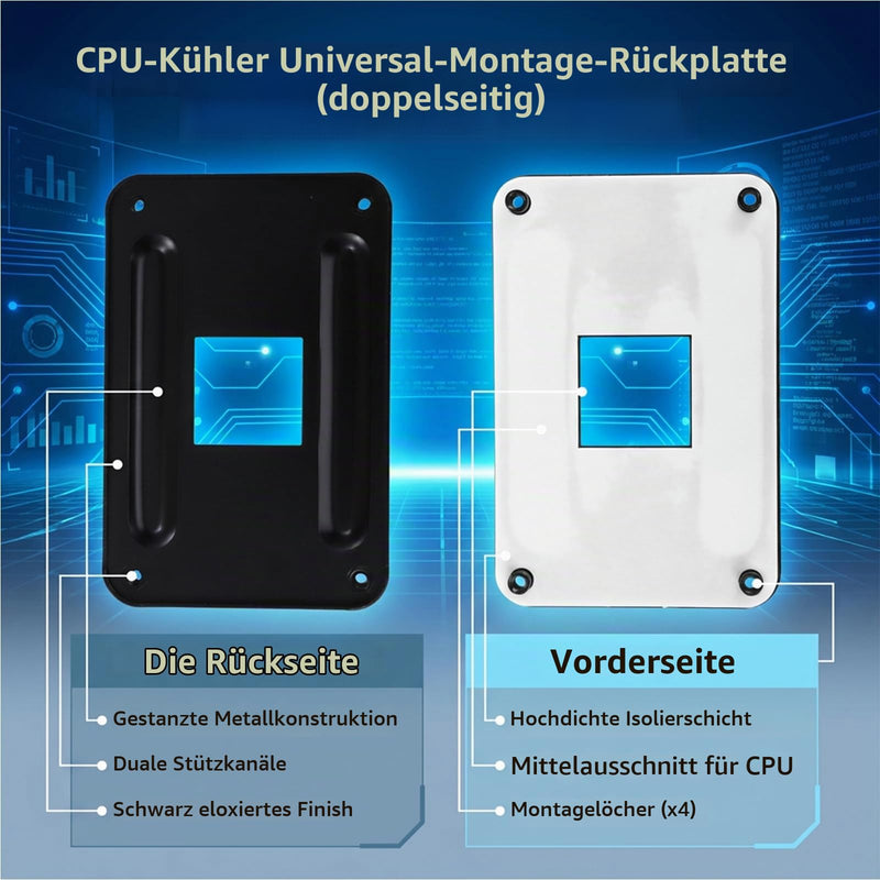 Backplate for AM4 Backplate CPU Heatsink Holder Metal Backplate Iron Plate CPU Heatsink Holder Back Sheet Accessory Tool for AM4