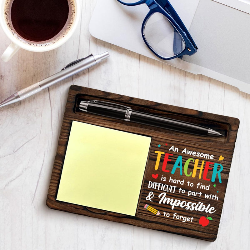 [Australia - AusPower] - Thank You Teacher Gifts for Women Men, Teacher Appreciation Gifts for Birthday Retirement, an Awesome Teacher is Hard to Find Sticky Note Holder Home School Office Decor Keepsake 
