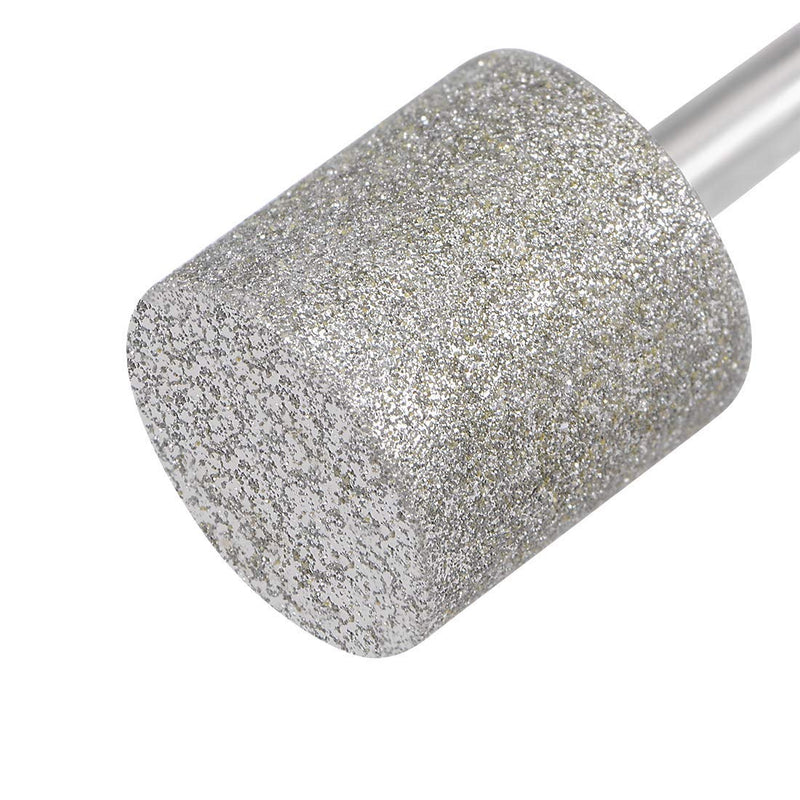 [Australia - AusPower] - 20Pcs Diamond Grinding Bits, 12mm Cylinder Head, 1/8 Shank, 45mm Long Diamond Coated Burr Mounted Point 