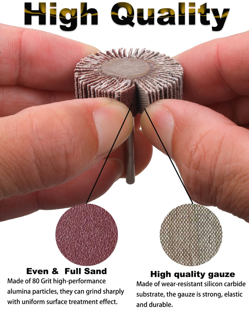 [Australia - AusPower] - Rocaris 10 Pack Flap Wheel, 120 Grit for Rotary Tools?1/8 inch Shank (32X10X3) 