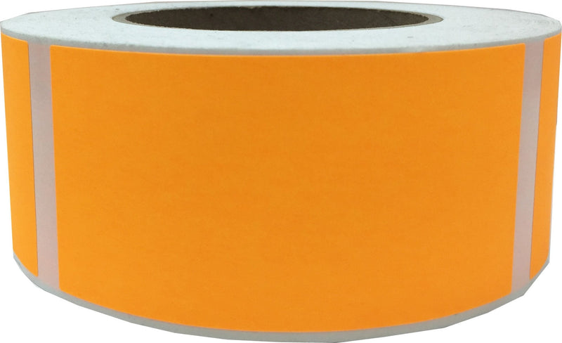 Large Fluorescent Orange Rectangle Stickers – 2 x 4 Inch Adhesive Labels, 500 Total Stickers on a Roll for Inventory, Packaging, Organization, and Retail – Made in the USA